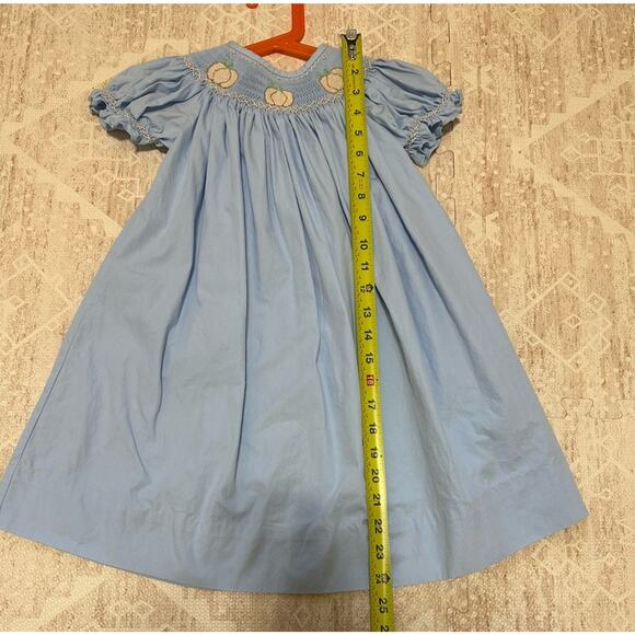 Size 3T Bishop Pumpkin Dress By Stitches Of Faith Thanksgiving - Picture 4 of 7